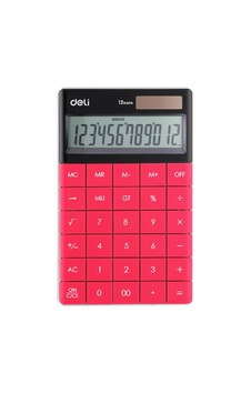 Deli 1589 Masa Üstü Hesap Makinesi 12 Hane Kırmızı Çok Renkli