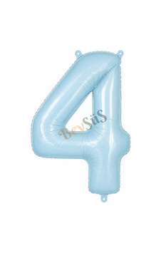 4 Rakam Folyo Balon Mavi Rengi 76 Cm