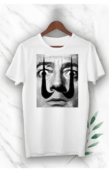 Flood Of Style Unısex Beyaz Art Salvodor Dali Nıke Bıyık Baskılı Tişört Flood Of Style Unısex Beyaz Art Salvodor Dali Nıke Bıyık Baskılı Tişört