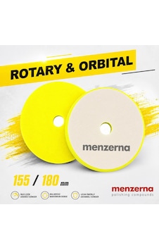 Menzerna İnce Pasta Süngeri 155/180mm - Sarı Rotary Ve Orbital Uyumlu Orta Çizik Giderici Ped
