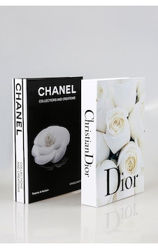 2'li Beyaz Gül/gül Dekoratif Kitap Kutu