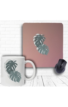 Deve Tabanı Baskılı Bilek Destekli Mouse Pad Ve Kupa Bardak Beyaz Deve Tabanı Baskılı Bilek Destekli Mouse Pad Ve Kupa Bardak Beyaz