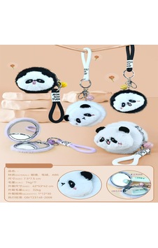 Sevimli Panda Tasarımlı Peluş Anahtarlıklı Ayna Sevimli Panda Tasarımlı Peluş Anahtarlıklı Ayna
