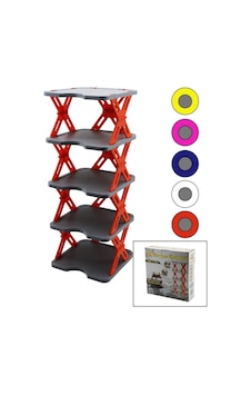 Yeni Nesil Akordiyon - Katlanır - 5 Katlı Plastik Ayakkabılık Gri Taban-27x27cm - Renkli Ayaklar 5047 Altın Yeni Nesil Akordiyon - Katlanır - 5 Katlı Plastik Ayakkabılık Gri Taban-27x27cm - Renkli Ayaklar 5047 Altın