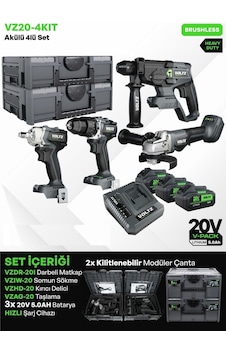 Voltz Vz20-4kıt Akülü Dörtlü Set Voltz Vz20-4kıt Akülü Dörtlü Set