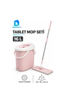 Tablet Mop Seti 16 L Büyük Kovalı Düz Paspas Yer Temizlik Seti