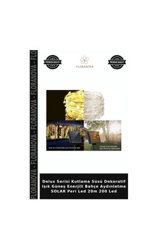 Delux Serisi Kutlama Süsü Dekoratif Işık Güneş Enerjili Bahçe Aydınlatma Solar Peri Led 20m 200 Led Delux Serisi Kutlama Süsü Dekoratif Işık Güneş Enerjili Bahçe Aydınlatma Solar Peri Led 20m 200 Led