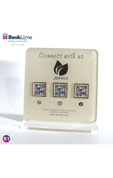 Pleksi Masa Üstü Qr Menü Siyah