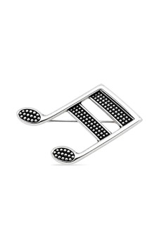 Oya Silver Oksitli Müzik Notası Gümüş Broş 1.6x3cm Oyot406 Oya Silver Oksitli Müzik Notası Gümüş Broş 1.6x3cm Oyot406
