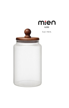 Mien Akasya Kapak Ball Cam Kavanoz 1700ml Ahşap - Şeffaf Mien Akasya Kapak Ball Cam Kavanoz 1700ml Ahşap - Şeffaf