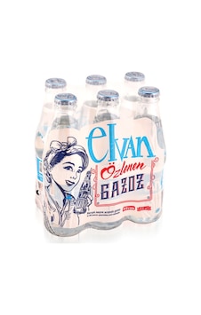 Elvan Gazoz  Karışık Meyve Aromalı 250 ml 6 lı Paket Cam Şişe