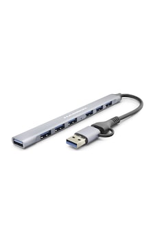 Büro Ev Ofis Cihazları İçin Gri 7port Usb3 Typec Hub Switch Büro Ev Ofis Cihazları İçin Gri 7port Usb3 Typec Hub Switch