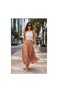 Trendol Fashion Life Şifon Kumaş Desenli Kraşlı Kadin Etek Pudra Pudra Trendol Fashion Life Şifon Kumaş Desenli Kraşlı Kadin Etek Pudra Pudra