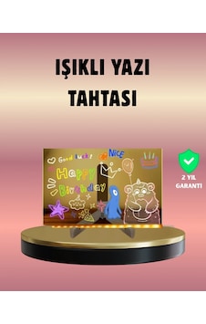 Usb Bağlantılı Led Akrilik Çizim Ve Not Tahtası Altın Usb Bağlantılı Led Akrilik Çizim Ve Not Tahtası Altın