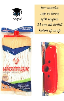 Her Marka Sap Ve Kova İçin Uygun 25 Cm Sık Örülü Koton İp Mop Her Marka Sap Ve Kova İçin Uygun 25 Cm Sık Örülü Koton İp Mop