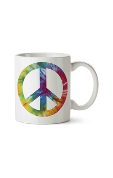 Peace Barış Sembolü 3 Porselen Kupa Bardak Beyaz Peace Barış Sembolü 3 Porselen Kupa Bardak Beyaz