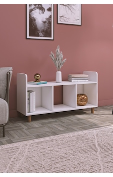 Saka 1 Dekoratif Çok Amaçlı Orta Sehpa Tv Sehpası 3 Bölmeli Konsol Kitaplık Beyaz Saka 1 Dekoratif Çok Amaçlı Orta Sehpa Tv Sehpası 3 Bölmeli Konsol Kitaplık Beyaz
