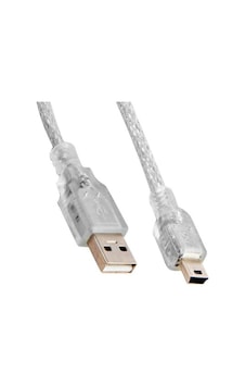 S-link Sl-uk55 Usb 2.0 Şeffaf Usb Mini 5 Pin Kablo 5 Metre
