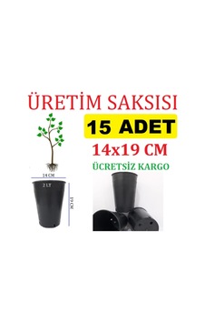 Üretim Saksısı 25 Adet 14x19 Cm 2 Lt Plastik Saksı Siyah Üretim Saksı Bitki Saksı