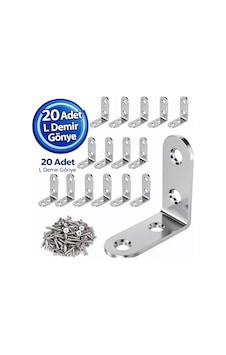 L Demir Gönye Köşebent 15x26x26 Mm 20 Adet Mobilya Dolap Raf Masa Köşe Sabitleme Aparatı Gümüş L Demir Gönye Köşebent 15x26x26 Mm 20 Adet Mobilya Dolap Raf Masa Köşe Sabitleme Aparatı Gümüş