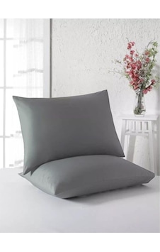 Düz Pamuklu 2'li Yastık Kılıfı 50x70 Cm Antrasit Düz Pamuklu 2'li Yastık Kılıfı 50x70 Cm Antrasit