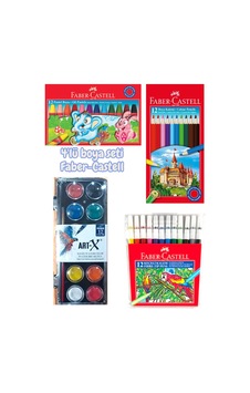 4'lü Boya Seti Faber-castell Boya Seti Kuru Boya Sulu Boya Pastel Boya Keçeli Kalem Seti Okul Paketi 4'lü Boya Seti Faber-castell Boya Seti Kuru Boya Sulu Boya Pastel Boya Keçeli Kalem Seti Okul Paketi