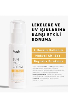 Vash Sun Care Leke Karşıtı Koruyucu Güneş Kremi SPF50+ 50 ML Vash Sun Care Leke Karşıtı Koruyucu Güneş Kremi SPF50+ 50 ML