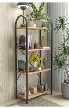 Metal Kitaplık Kahverengi 150 Cm Altın Metal Kitaplık Kahverengi 150 Cm Altın