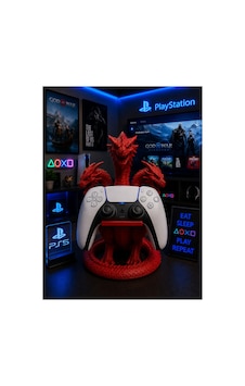 Playstation 5 Dualsense Üç Başlı Ejder Kol Standı Kırmızı Playstation 5 Dualsense Üç Başlı Ejder Kol Standı Kırmızı
