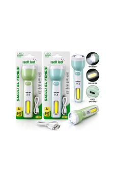 Softled K-0750 2in1 Şarjlı El Feneri Usb Ve Type-c 2w Led Ve 1w Cob Led Softled K-0750 2in1 Şarjlı El Feneri Usb Ve Type-c 2w Led Ve 1w Cob Led