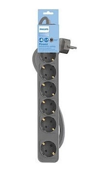Philips 6 Ac Çocuk Güvenlikli Priz 1.5m - Gri Chp2164g/62 Philips 6 Ac Çocuk Güvenlikli Priz 1.5m - Gri Chp2164g/62