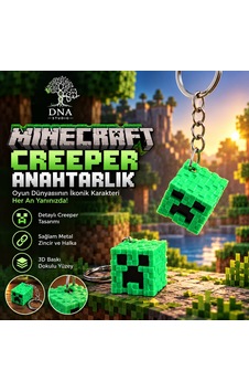 Minecraft Creeper Anahtarlık 3d Küp Figürlü Çanta Ve Anahtar Aksesuarı Gümüş Minecraft Creeper Anahtarlık 3d Küp Figürlü Çanta Ve Anahtar Aksesuarı Gümüş