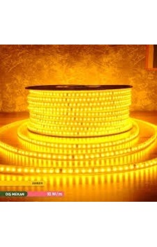 Metrede 120 Ledli 1 Metre Amber Işık 220 Volt İç Ve Dış Mekan Uyumlu Şerit Led İstediğiniz Metre Ala Metrede 120 Ledli 1 Metre Amber Işık 220 Volt İç Ve Dış Mekan Uyumlu Şerit Led İstediğiniz Metre Ala