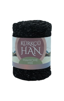 Kürkçü Han Makrome Mix 200gr 120m El Örgü İpi Siyah-antarsit Kürkçü Han Makrome Mix 200gr 120m El Örgü İpi Siyah-antarsit