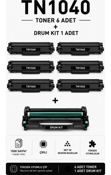 Tn1040 Toner 6 Adet + Drum Kit 1 Adet Tn1040 Toner 6 Adet + Drum Kit 1 Adet