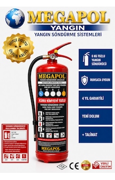 6 Kg Kkt Tozlu Yangın Söndürme Cihazı, Yangın Tüpü, Yangın Söndürücü