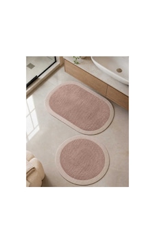 Nesrin Kaymaz Taban Peluş Banyo Paspası Seti Jüt Kenar Detaylı 2 Li Oval Yuvarlak Pudra 100x60 60x60 Pembe Nesrin Kaymaz Taban Peluş Banyo Paspası Seti Jüt Kenar Detaylı 2 Li Oval Yuvarlak Pudra 100x60 60x60 Pembe