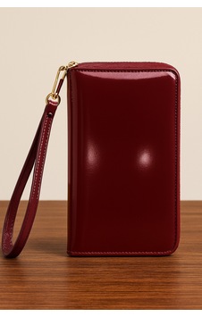 Hmo Store Glossy Bordo Premium Kadın Cüzdanı Bordo