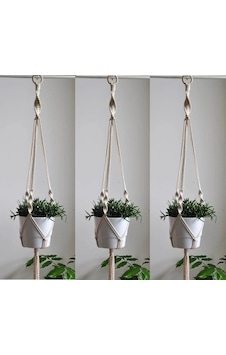 Tahahamak 3 Lü Simple Makrome Saksılık