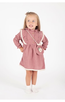 Nehirim Kids Kız Çocuk Çantalı Ve Dantelli Mevsimlik Ve Kışlık Pembe Salopet Elbise 2-3-4-5 Yaş Pembe Nehirim Kids Kız Çocuk Çantalı Ve Dantelli Mevsimlik Ve Kışlık Pembe Salopet Elbise 2-3-4-5 Yaş Pembe