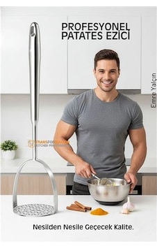304 Paslanmaz Çelik Lüks Patates Ezici - 34 Cm Profesyonel Püre Yapıcı & Mutfak Gereci 722679 304 Paslanmaz Çelik Lüks Patates Ezici - 34 Cm Profesyonel Püre Yapıcı & Mutfak Gereci 722679