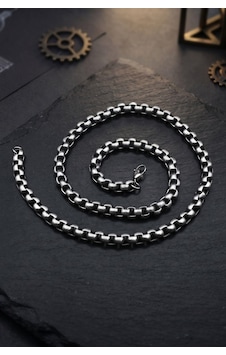 Paslanmaz Çelik Gemici Model Erkek Kolye Zincir 8mm 902937 Gümüş Paslanmaz Çelik Gemici Model Erkek Kolye Zincir 8mm 902937 Gümüş