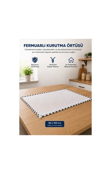 80x100 Cm Fermuarlı Tül Kurutma Örtüsü Siyah Beyaz Toz Ve Böceklere Karşı Koruyucu Hijyenik Kurutma Filesi Diğer