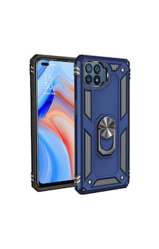 Oppo Reno 4 Lite Kılıf Tank Zırh Yüzüklü Mıknatıslı Standlı Kapak Vega