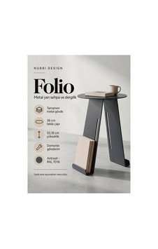 Folio Modern Metal Yan Sehpa Ve Dergilik, Yuvarlak Koltuk Kenarı Kitaplık Sehpa Gri - 945341616 Gri Folio Modern Metal Yan Sehpa Ve Dergilik, Yuvarlak Koltuk Kenarı Kitaplık Sehpa Gri - 945341616 Gri