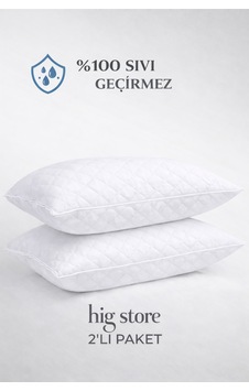 2 Adet Kapitone %100 Sıvı Su Geçirmez Yastık Alezi 50x70 Ebat Kapaklı Beyaz 2 Adet Kapitone %100 Sıvı Su Geçirmez Yastık Alezi 50x70 Ebat Kapaklı Beyaz