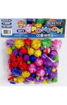 Rubenis Simli Ponpon 10-20-30 Mm 6 Renk 120'li 5073 Rubenis Simli Ponpon 10-20-30 Mm 6 Renk 120'li 5073