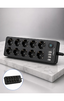 Usb Ve Type-c Çıkışlı 10'lu Akım Korumalı Çoklu Priz Güç Dağıtıcı 0 - 2 M Usb Ve Type-c Çıkışlı 10'lu Akım Korumalı Çoklu Priz Güç Dağıtıcı 0 - 2 M