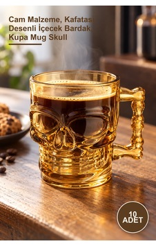 10 Adet Cam Kurukafa Kupa Bardak Cam Malzeme, Kafatası Desenli İçecek Bardak, Kupa Mug Skull 10 Adet Cam Kurukafa Kupa Bardak Cam Malzeme, Kafatası Desenli İçecek Bardak, Kupa Mug Skull
