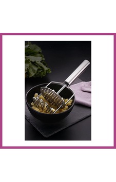 Gees Global Paslanmaz Çelik Saplı Patates Ezici & Pratik Sebze Püresi Hazırlama Gereci 23 Cm Gbzs